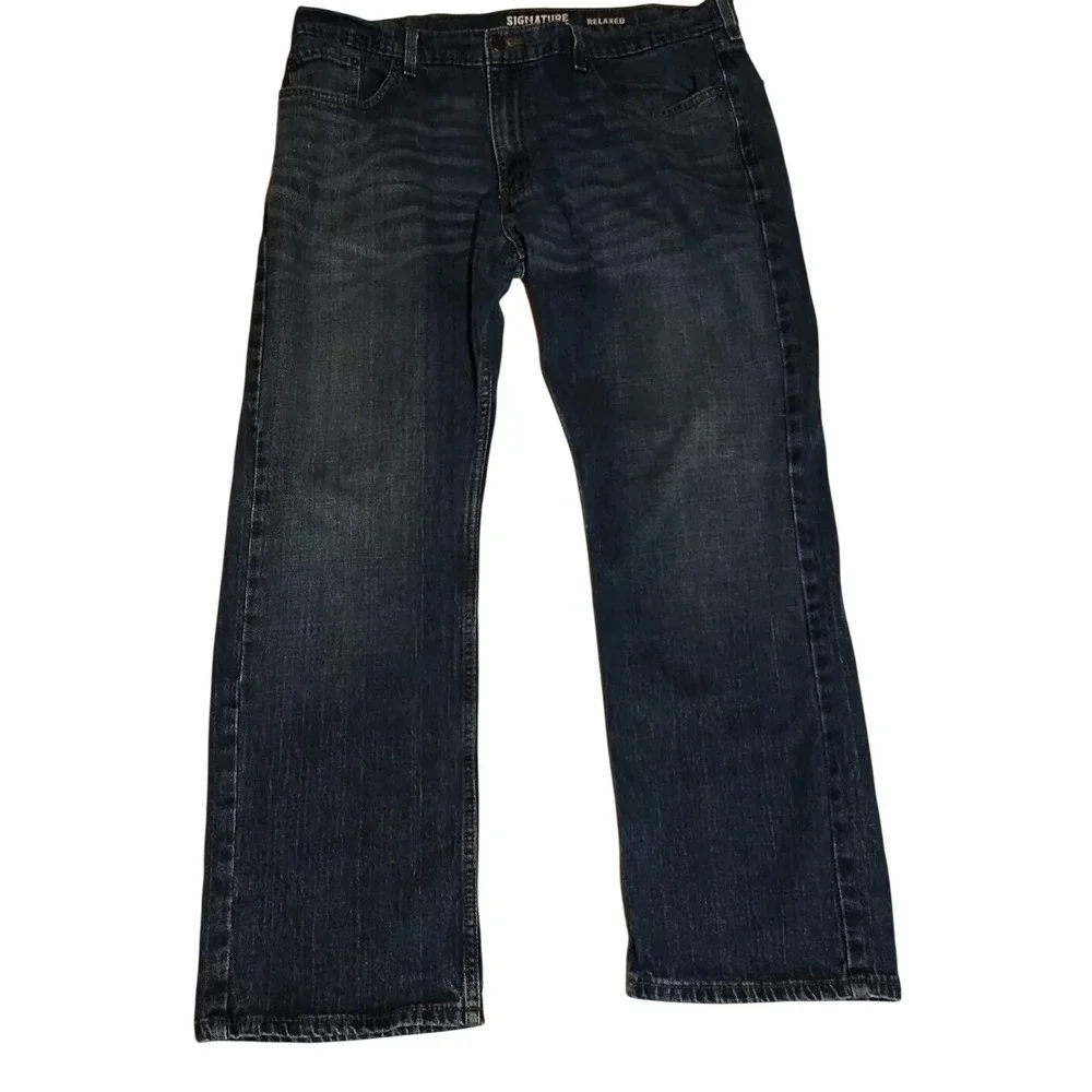 Levis Relaxed Fit Dark‎ Wash Jeans 39x28 (Tag 38x32) Straight Leg Western Cowboy